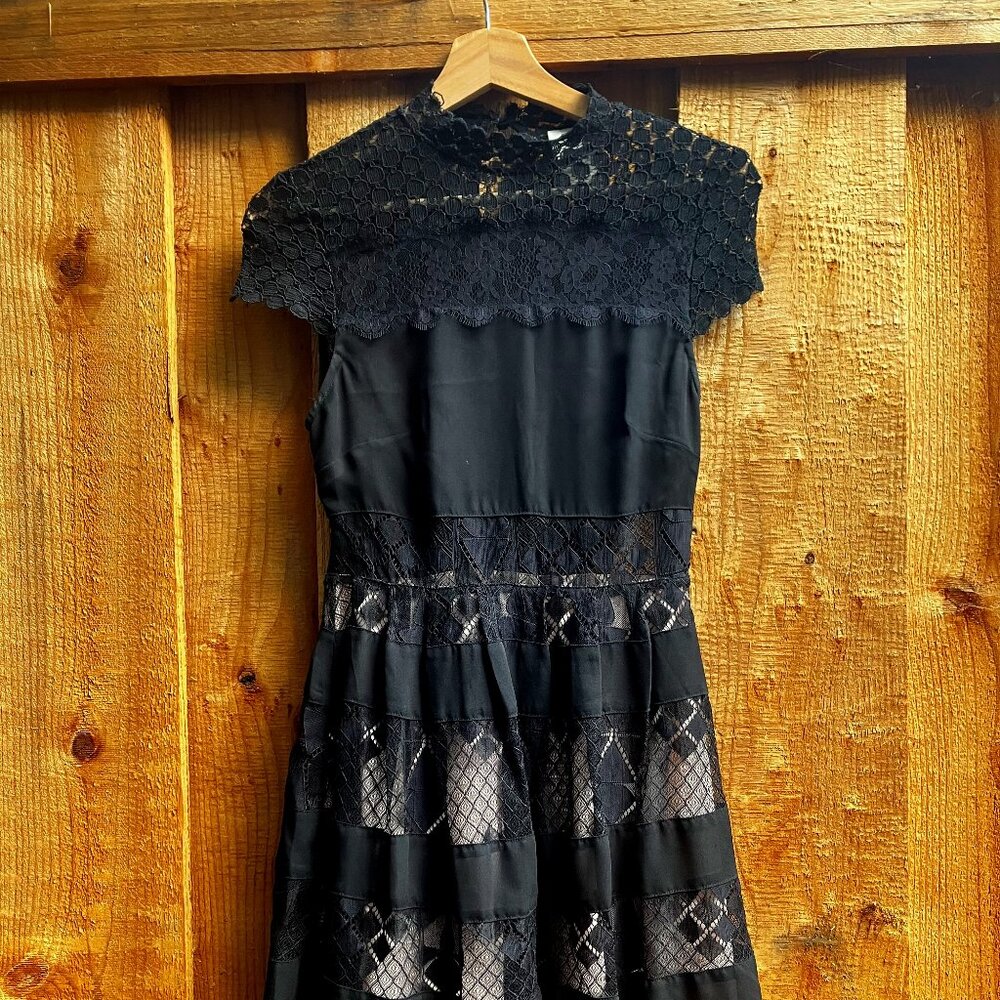 Anthropologie Black Lacey Dress